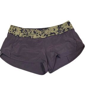 Lululemon Speed Up Shorts,Black/Efflorescent Barracks Green Black, Running | 10